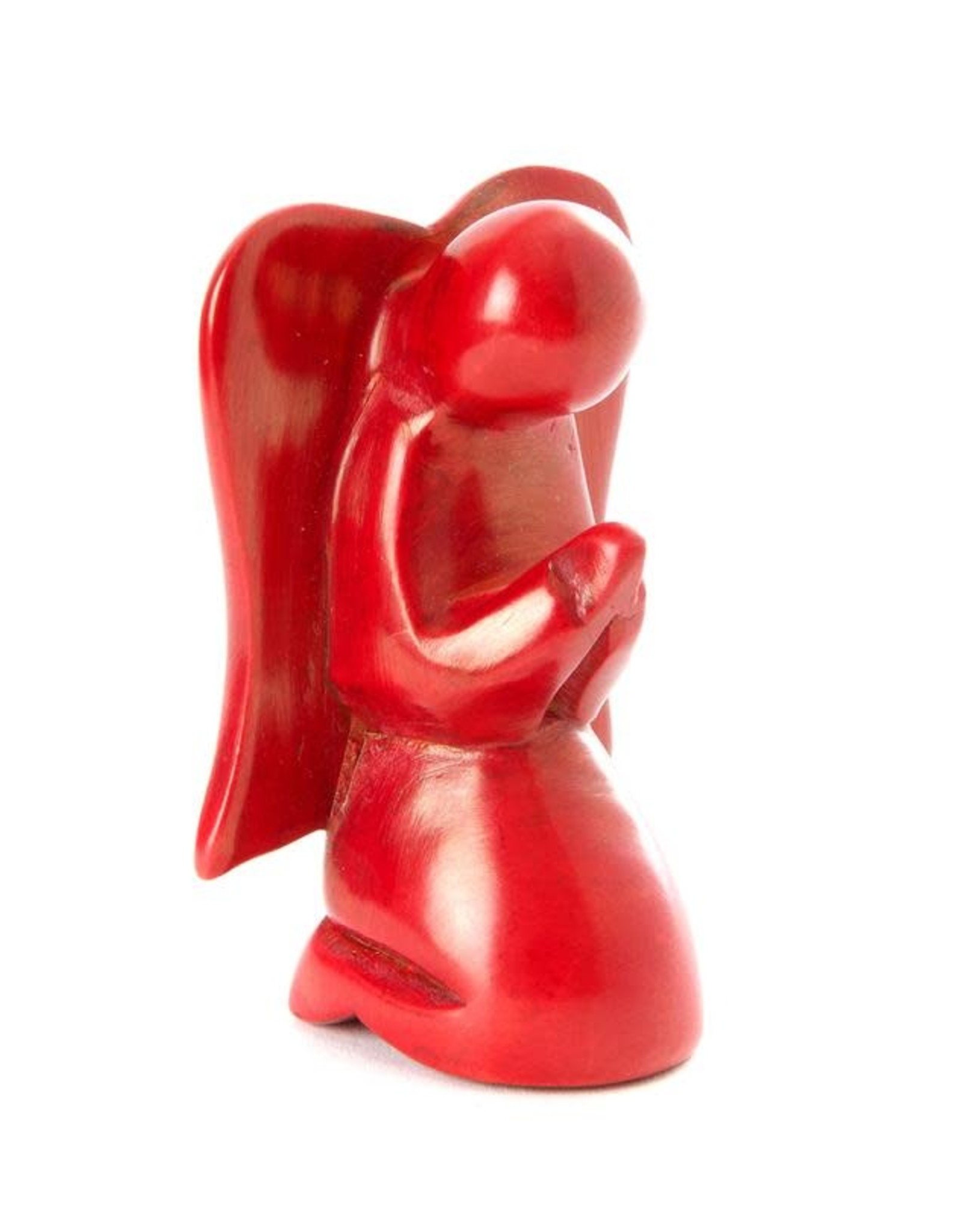 Trade roots Large Red Soapstone Praying Angel, Kenya