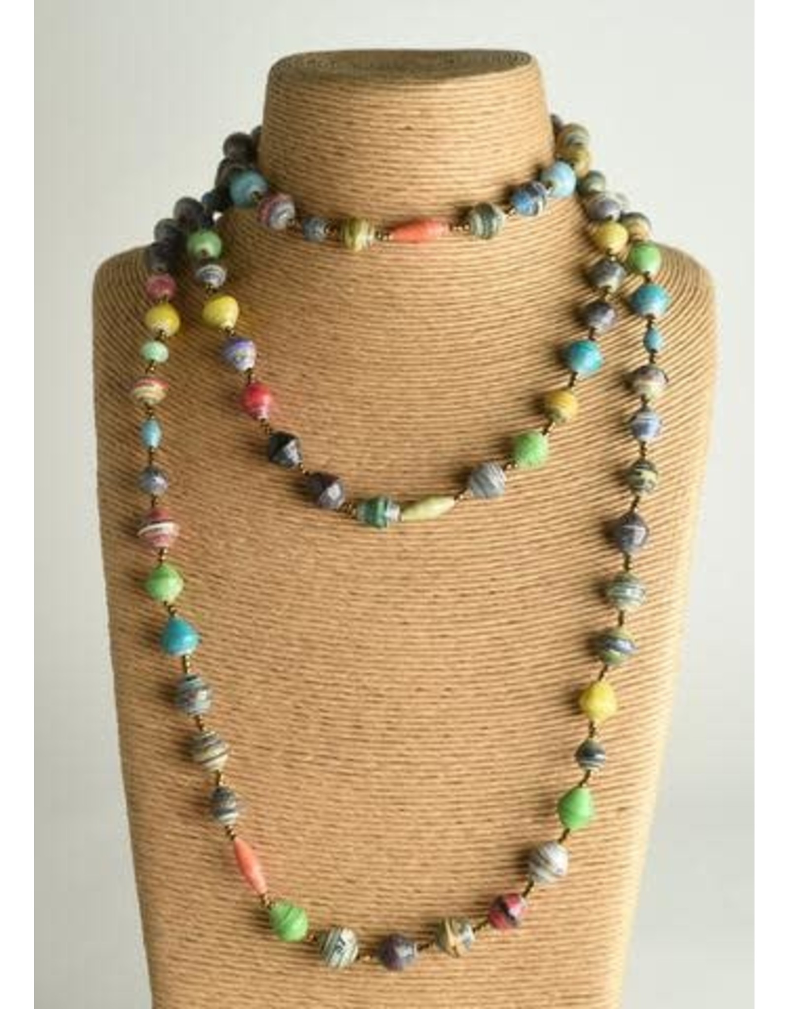 Trade roots Extra Long Paper Bead Necklace