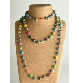 Trade roots Extra Long Paper Bead Necklace
