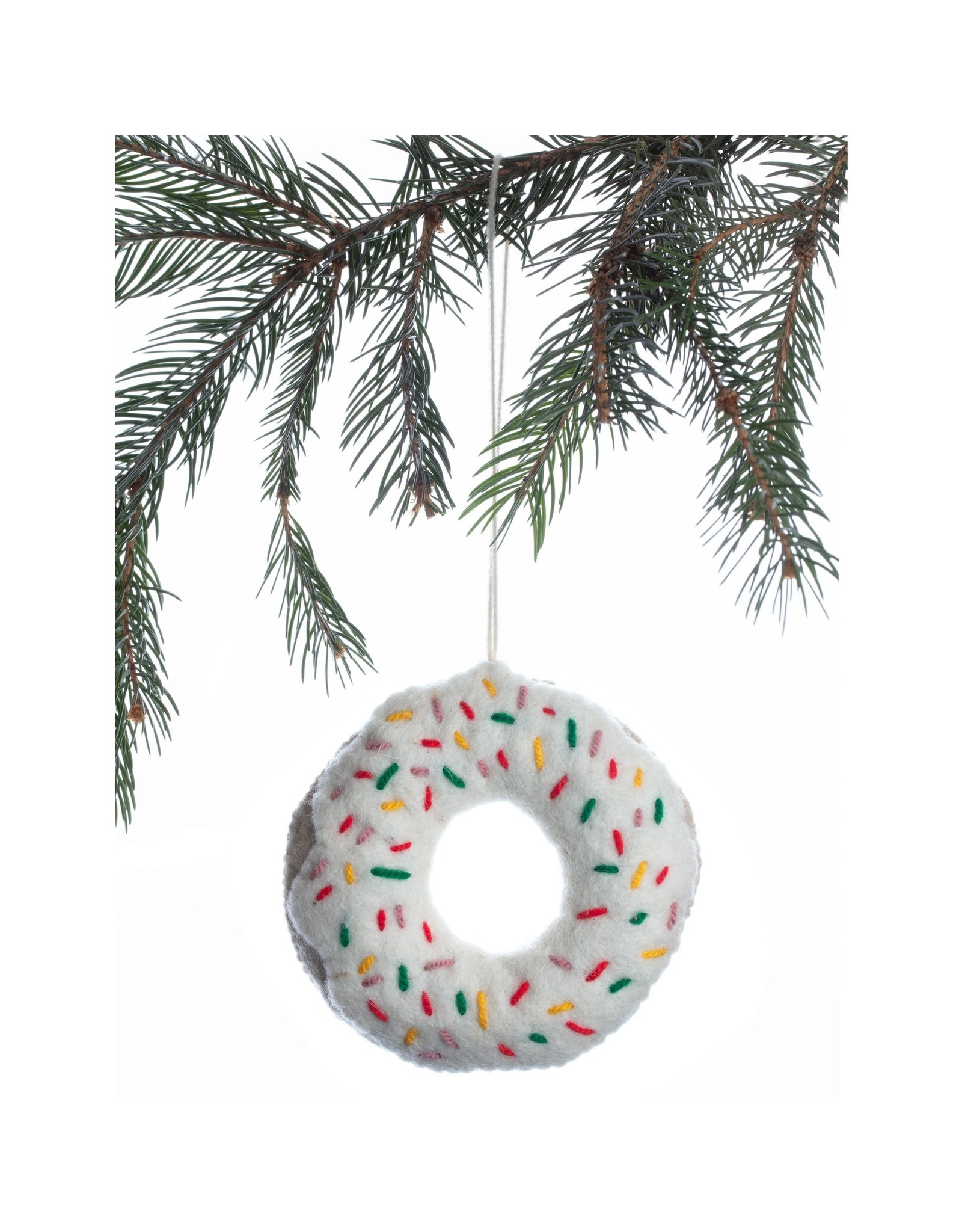 Trade roots Vanilla Donut Ornament, Kyrgyzstan