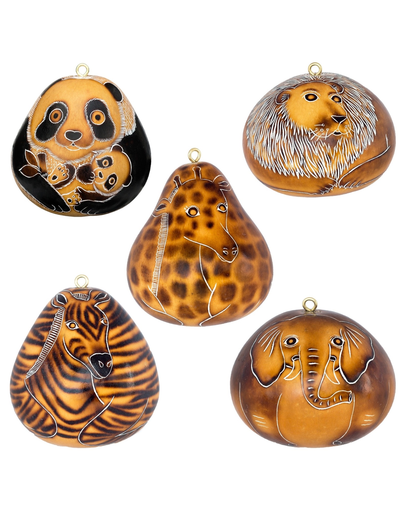 Trade roots Zoo Mix MEDIUM Gourd Ornament, Peru