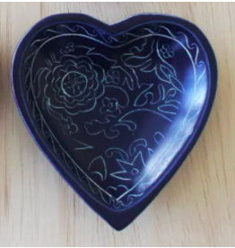 Trade roots Patterned Heart Dish, Purple, Kenya