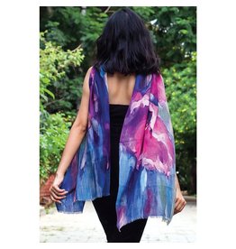 Trade roots Renna Wool Shawl, Sapphire, India