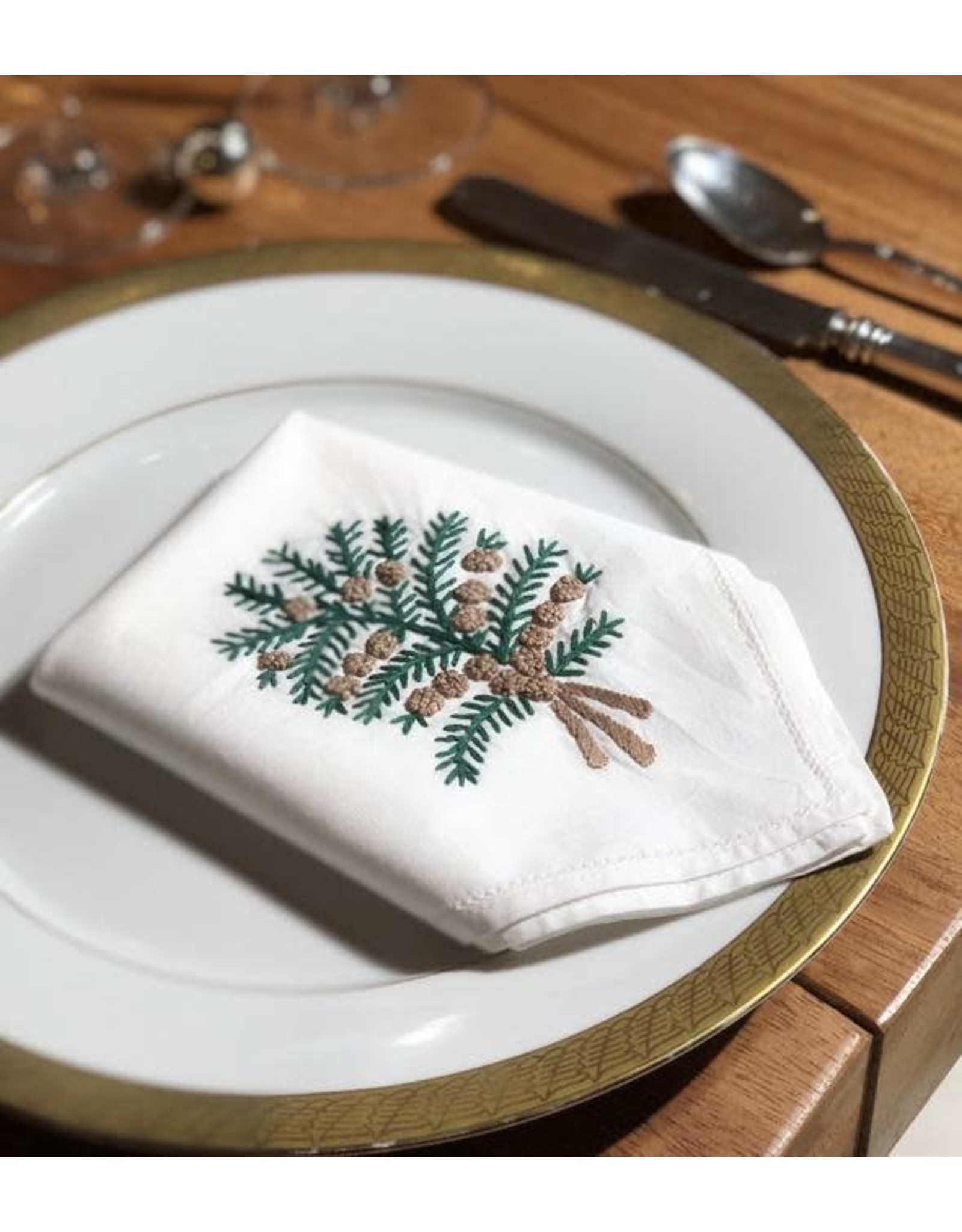 Trade roots 17" Christmas Embroidered Napkins, Vietnam