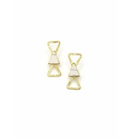 Trade roots Triple Triangle Marbled Stud Earrings, India