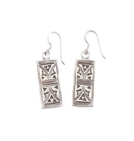Trade roots Karen Hill Tribe Sterling, Stamped Spirit Earrings,  Thailand