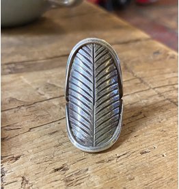 Trade roots Karen Hill Tribe Sterling, Feather Ring