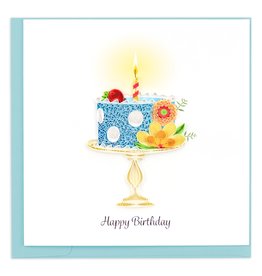 Whimsical Birthday Cake Quilled Card