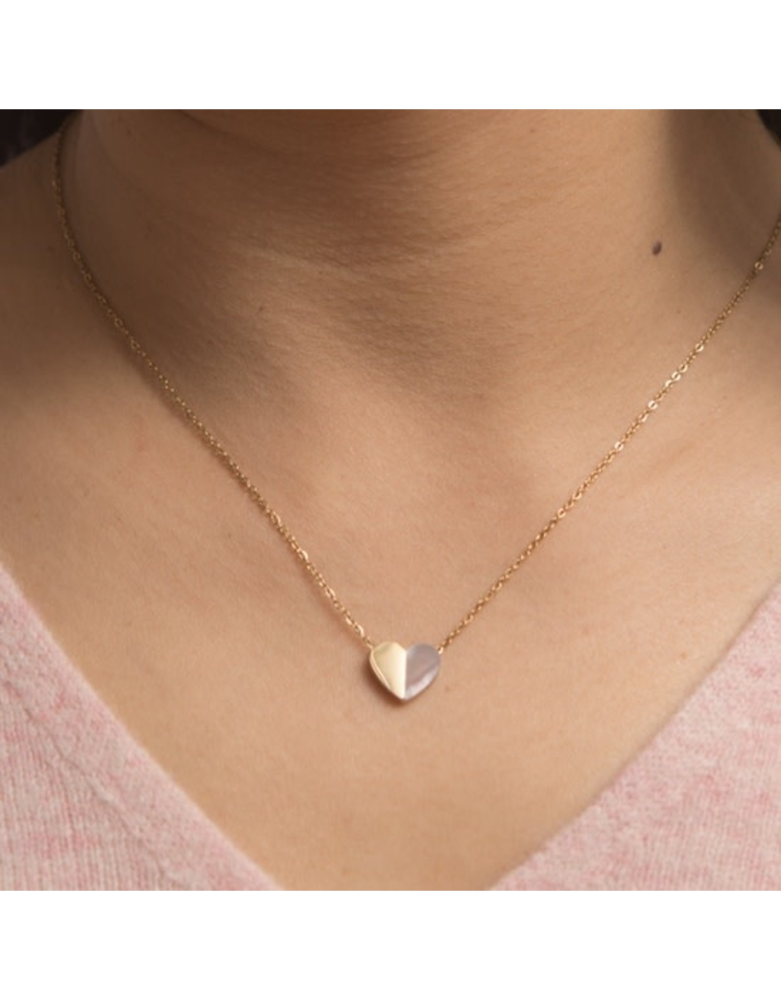 Trade roots Give hope Mother of Pearl &  Gold Necklace