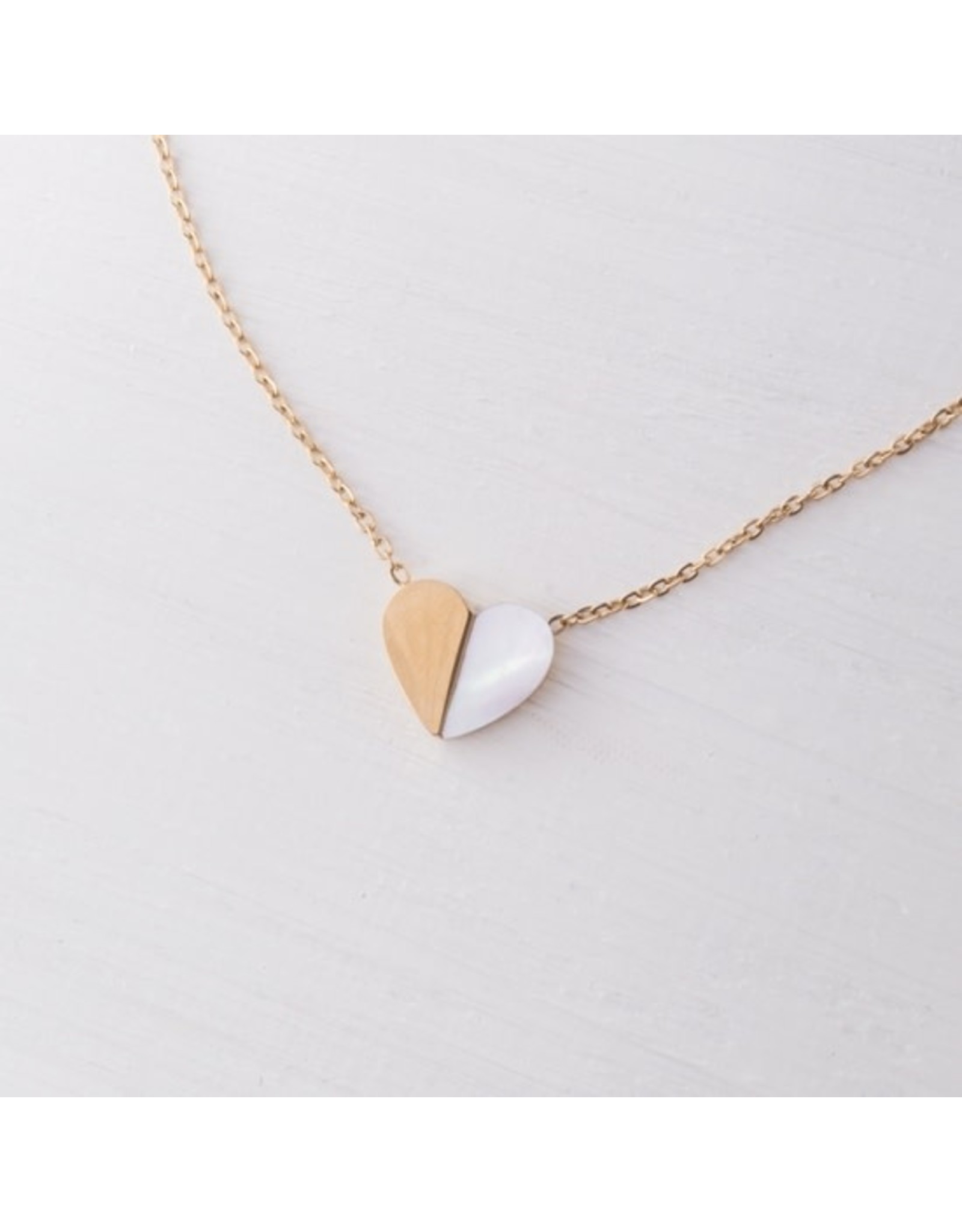 Trade roots Give hope Mother of Pearl &  Gold Necklace