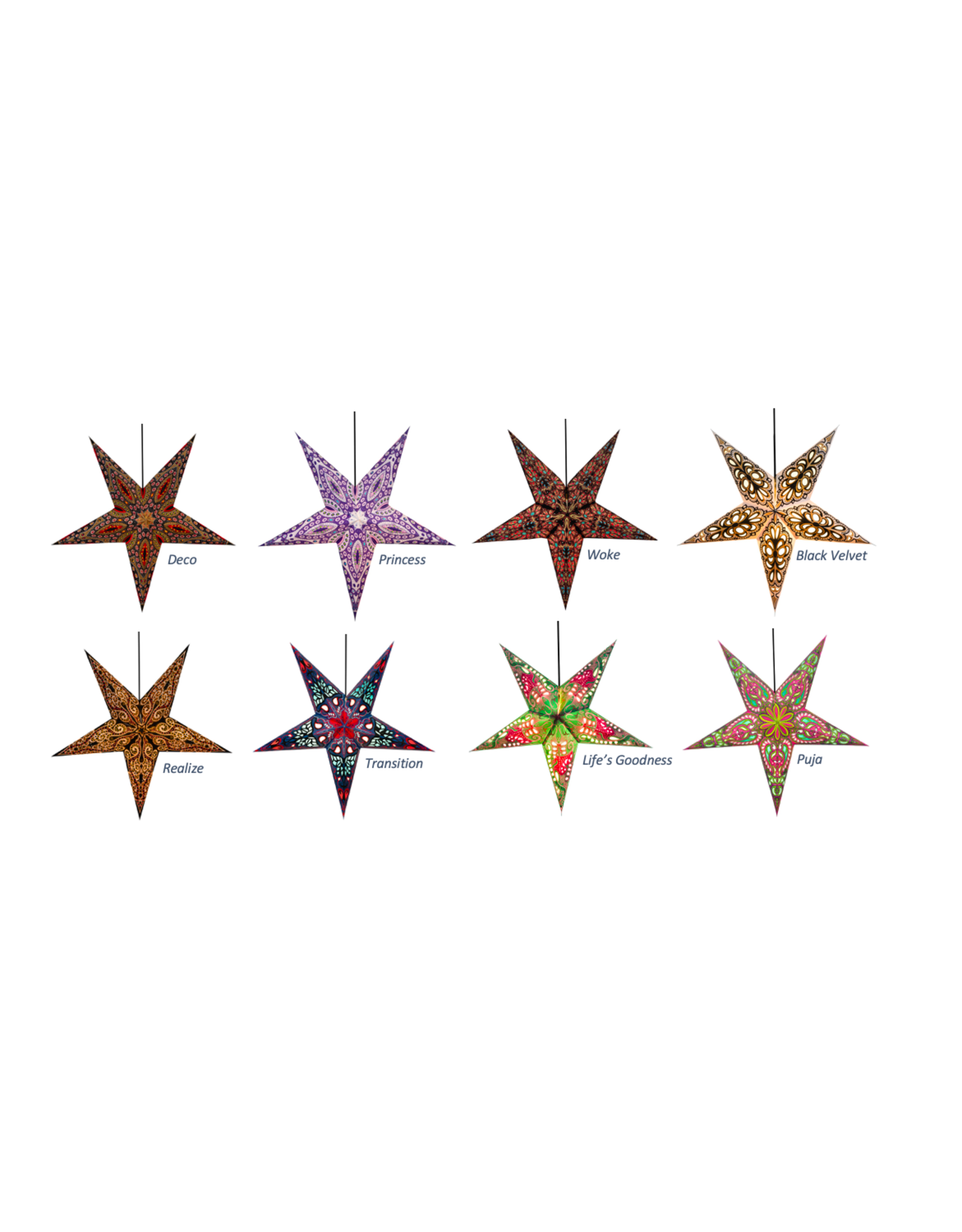 Trade roots Om Paper Star Lantern - India