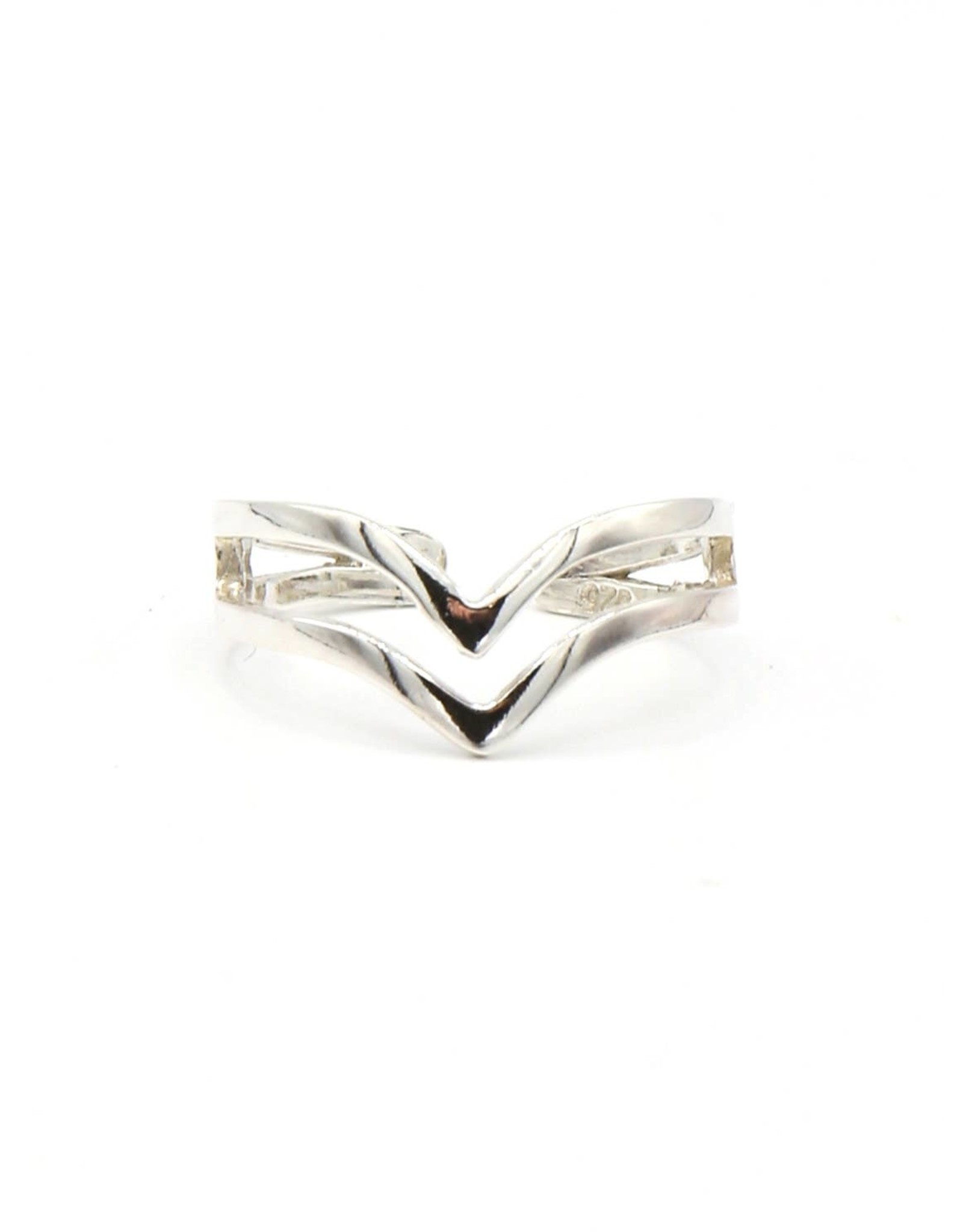 Trade roots Sterling Double V Ring, Peru