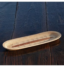 Trade roots Baguette Oval Tray with Palm Leaf Center, Cambodia