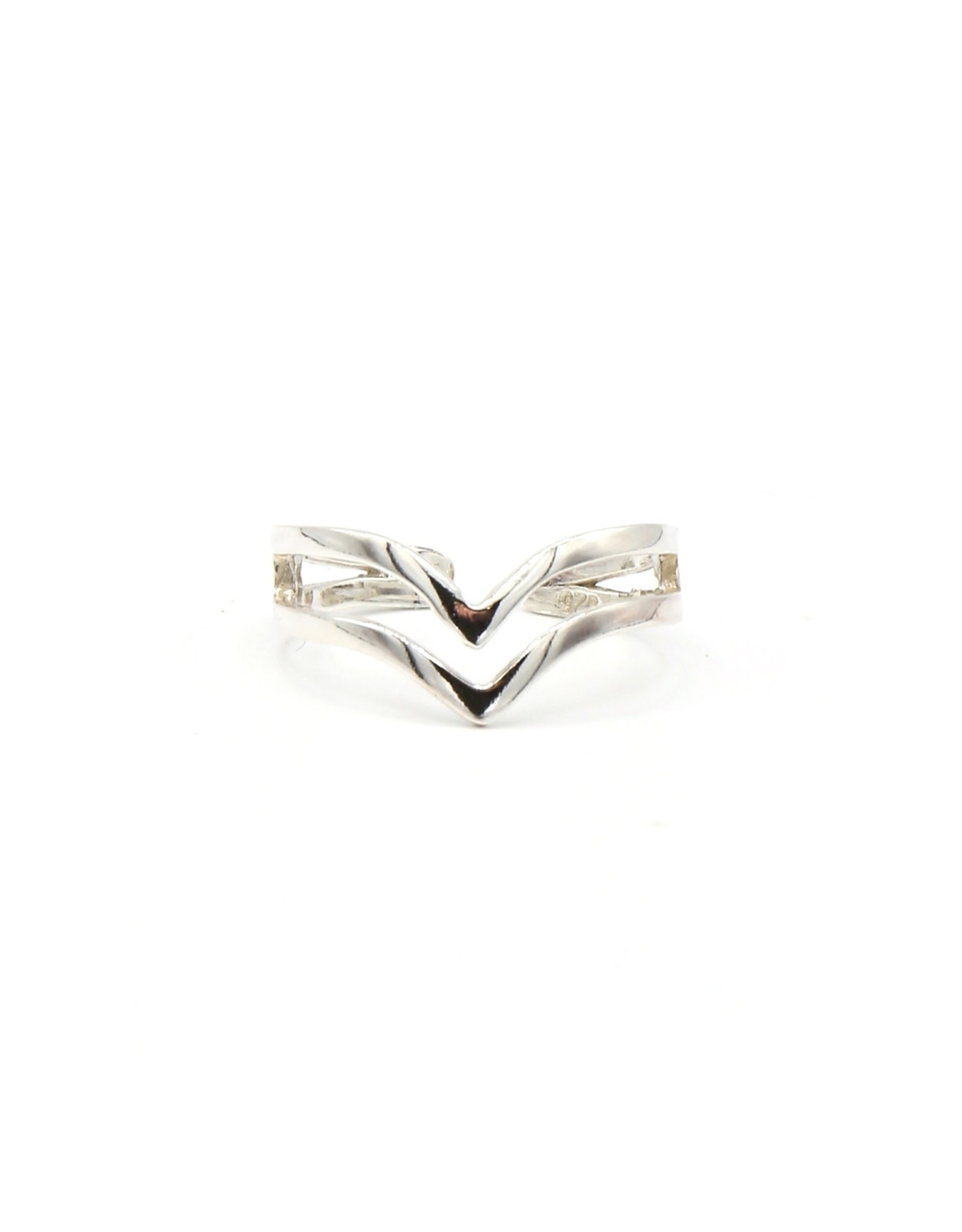 Trade roots Sterling Double V Ring, Peru