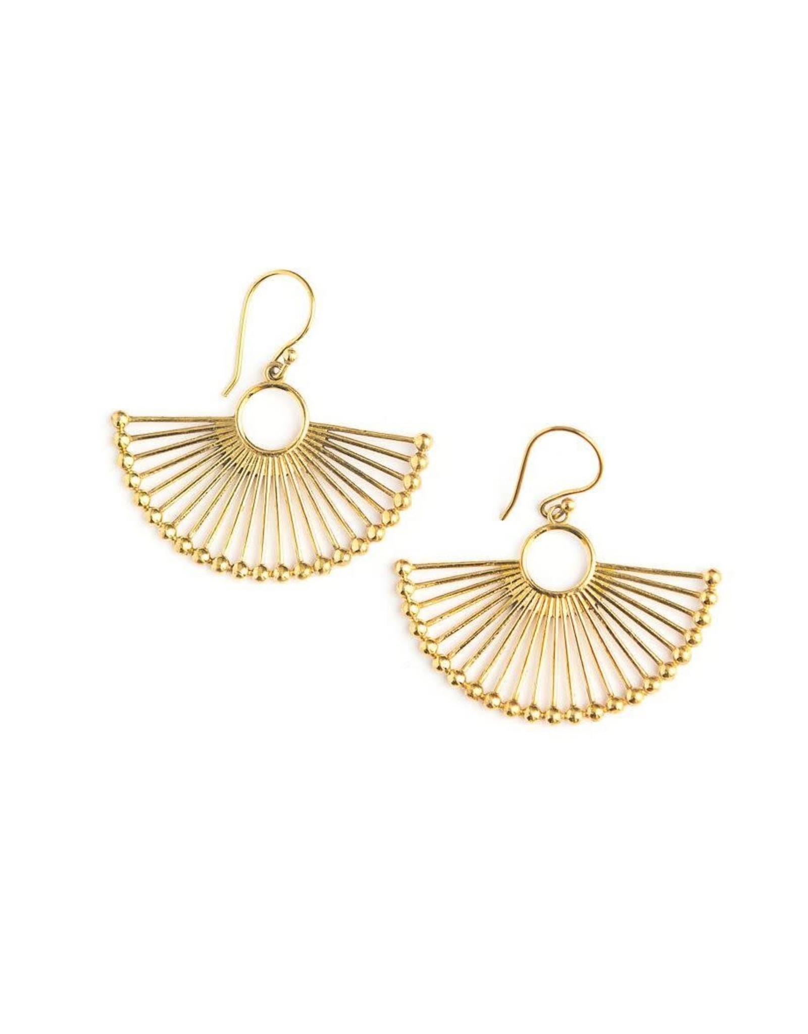 Trade roots Palm Leaf Fan Earrings, India