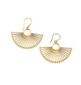 Trade roots Palm Leaf Fan Earrings, India