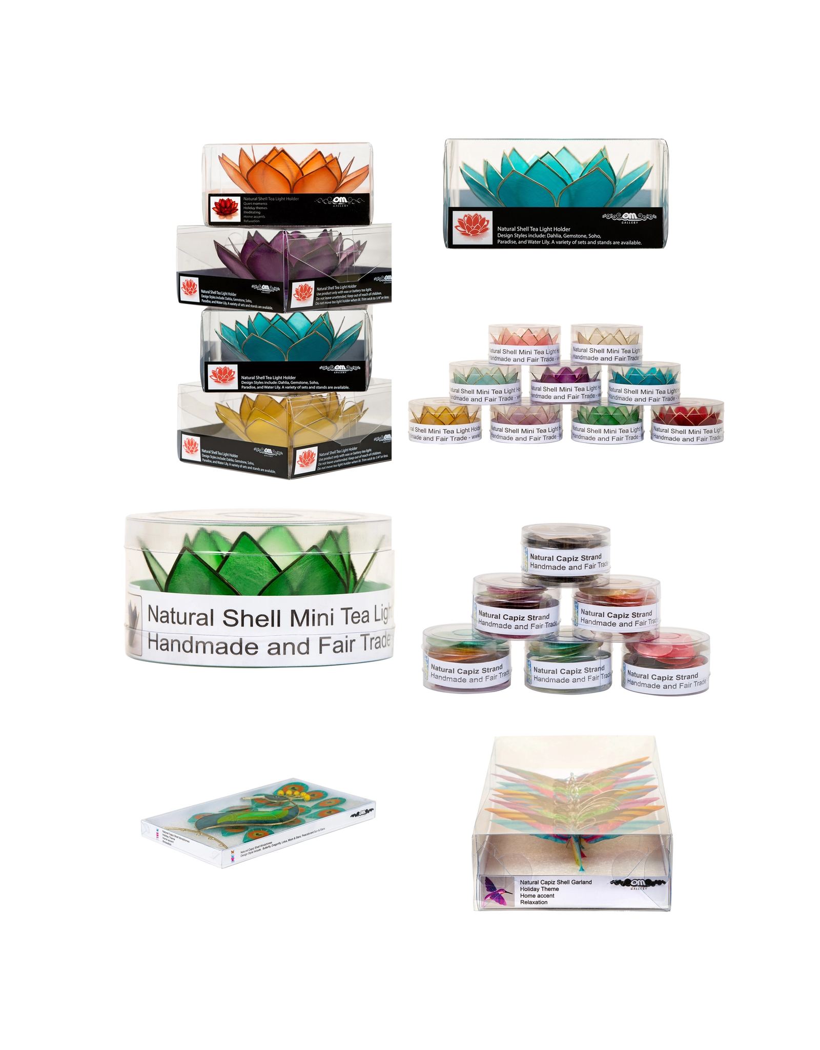 Trade roots Mini Capiz Dahlia Tea Light Holder, Philippines