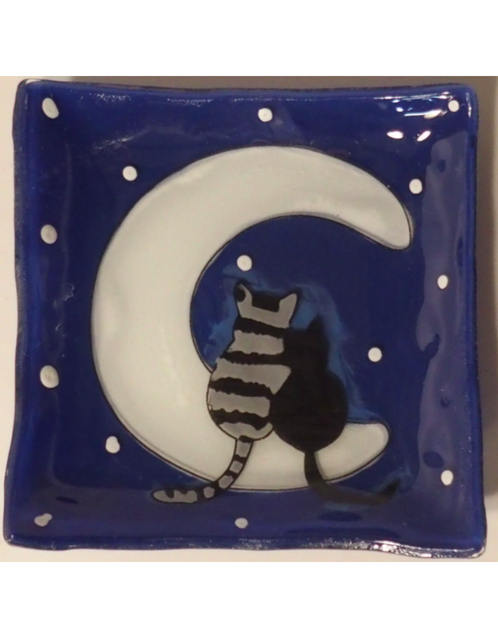 Trade roots Cats on the Moon Glass Soap Dish, Ecuador