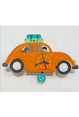 VW Beatle Wall Clock, Orange
