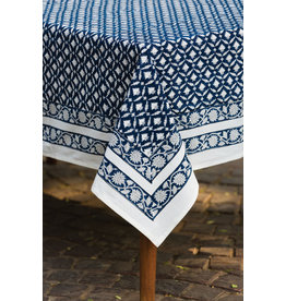 Trade roots Navy Lotus Tablecloth, 60 x 90, India