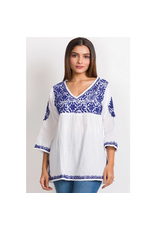 Ramani Embroidered Top, Navy/Blue