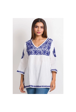 Trade roots Ramani Embroidered Top, Navy/Blue