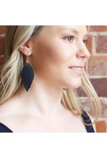 Trade roots Leather Earrings, Black,  Guatemala