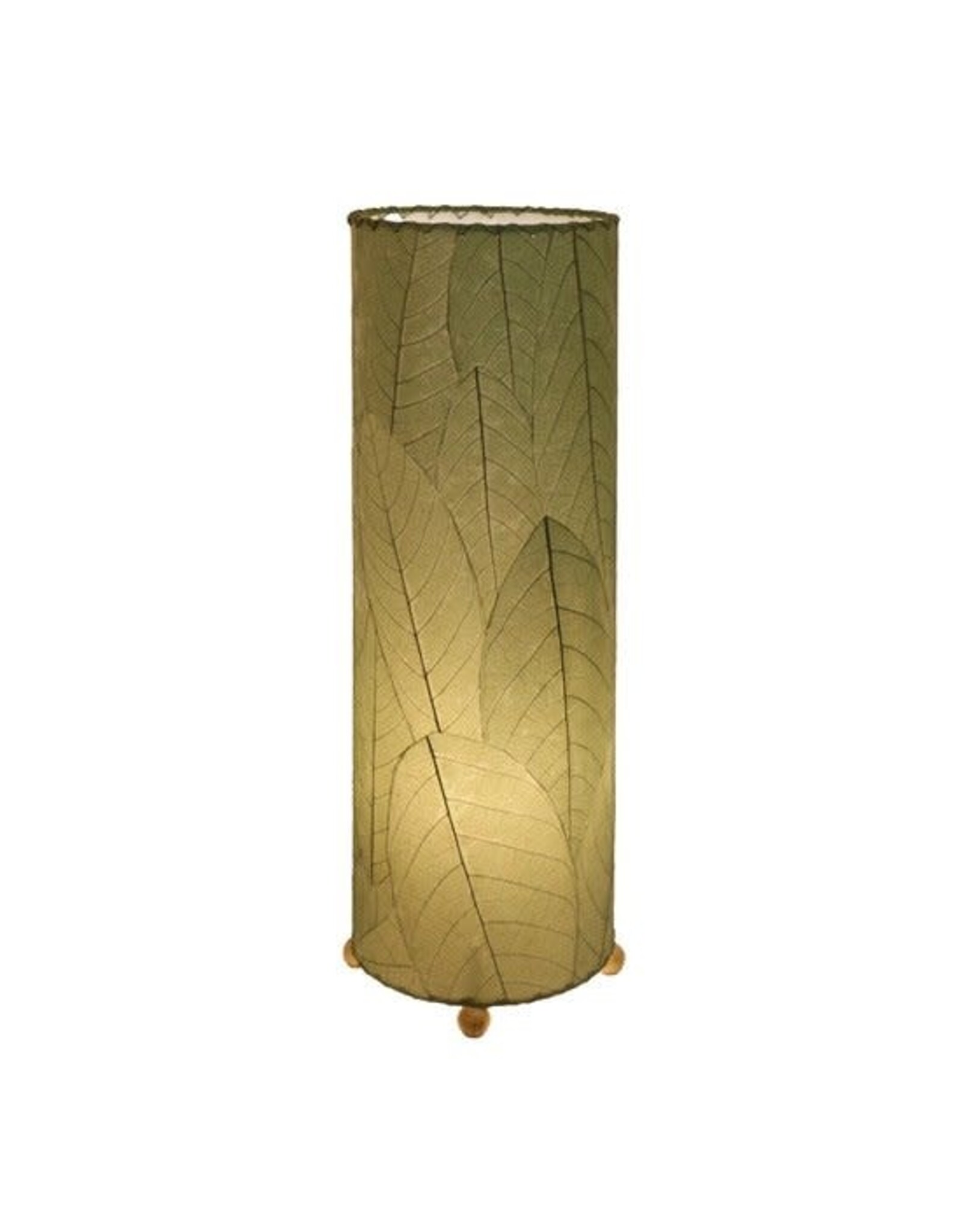 Trade roots Cocoa Leaf Cylinder Lamp, Green, 24", Philippines
