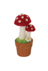 Trade roots Potted Plant, Twin Fairy Mushroom, Red, Nepal