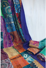 Trade roots Silk Sari Kantha Throw, India
