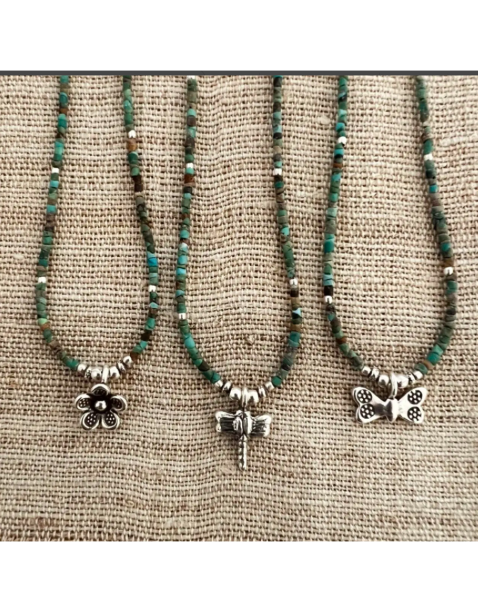 Trade roots In The Garden Turquoise Necklace - Butterfly Thailand