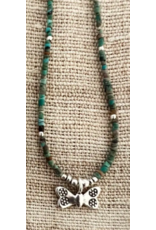 Trade roots In The Garden Turquoise Necklace - Butterfly Thailand