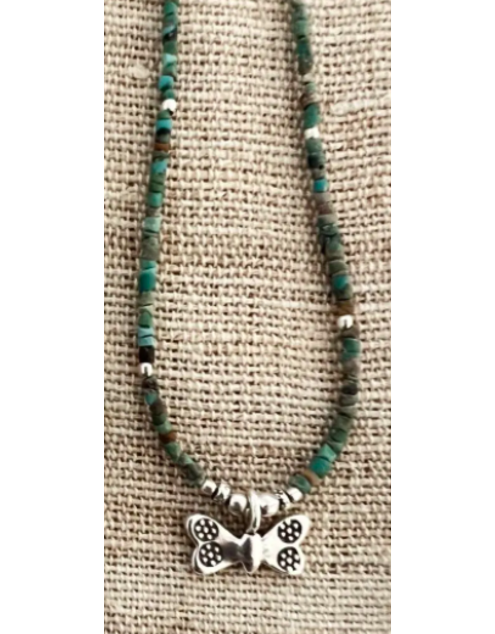 Trade roots In The Garden Turquoise Necklace - Butterfly Thailand