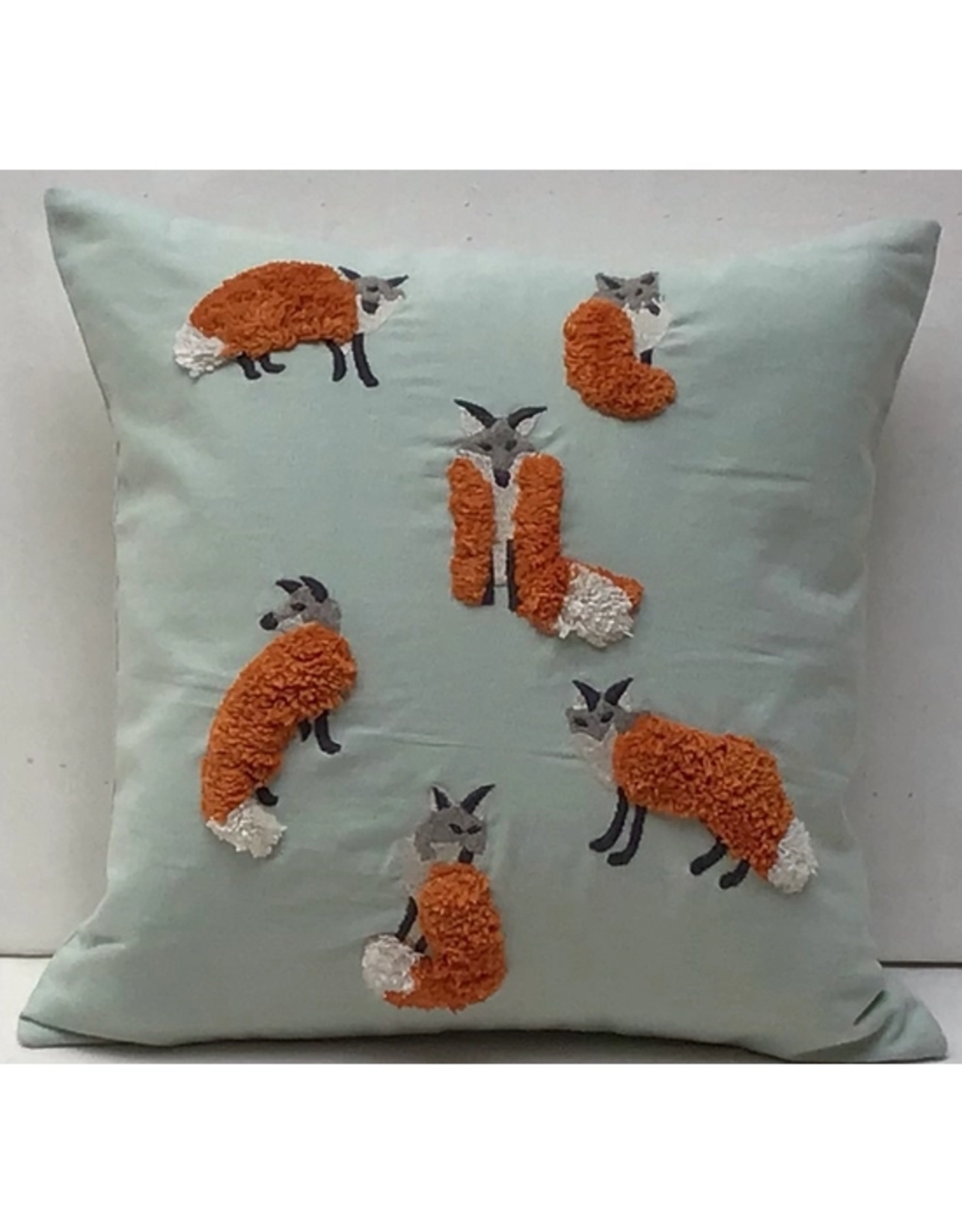 Trade roots Furry Fox Pillow, Applique 16", India