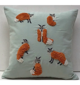 Trade roots Furry Fox Pillow, Applique 16", India