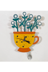 Teacup Wall Clock, Yellow, Colombia