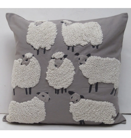Trade roots Loopy Sheep Pillow, Applique, 16", India