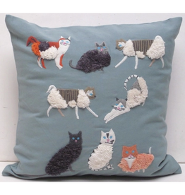 Trade roots Scruffy Cat Pillow, 16", India