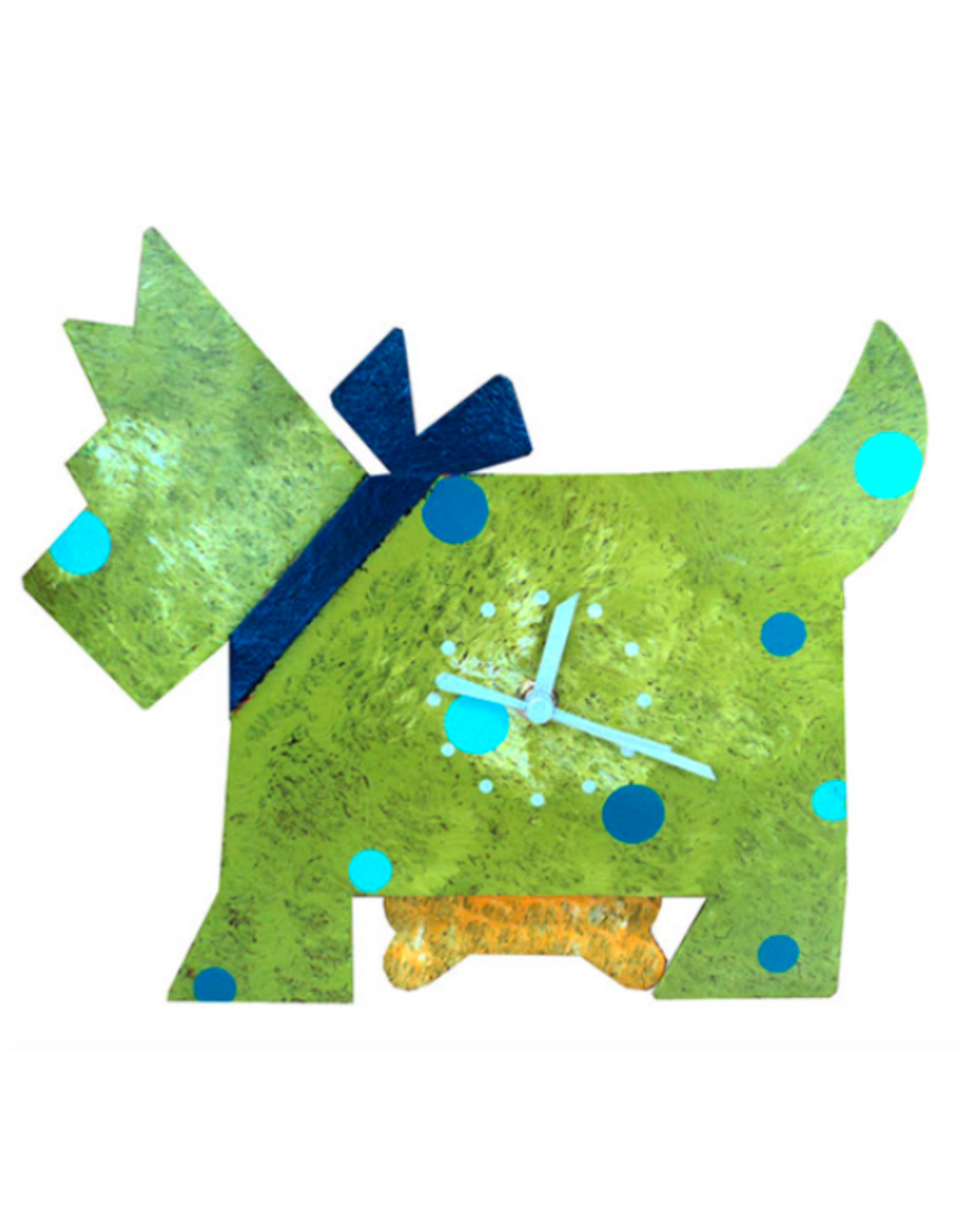 Trade roots Scottie Dog Wall Clock, Green, Colombia