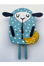 Trade roots Sheep Wall Clock,  Blue, Colombia