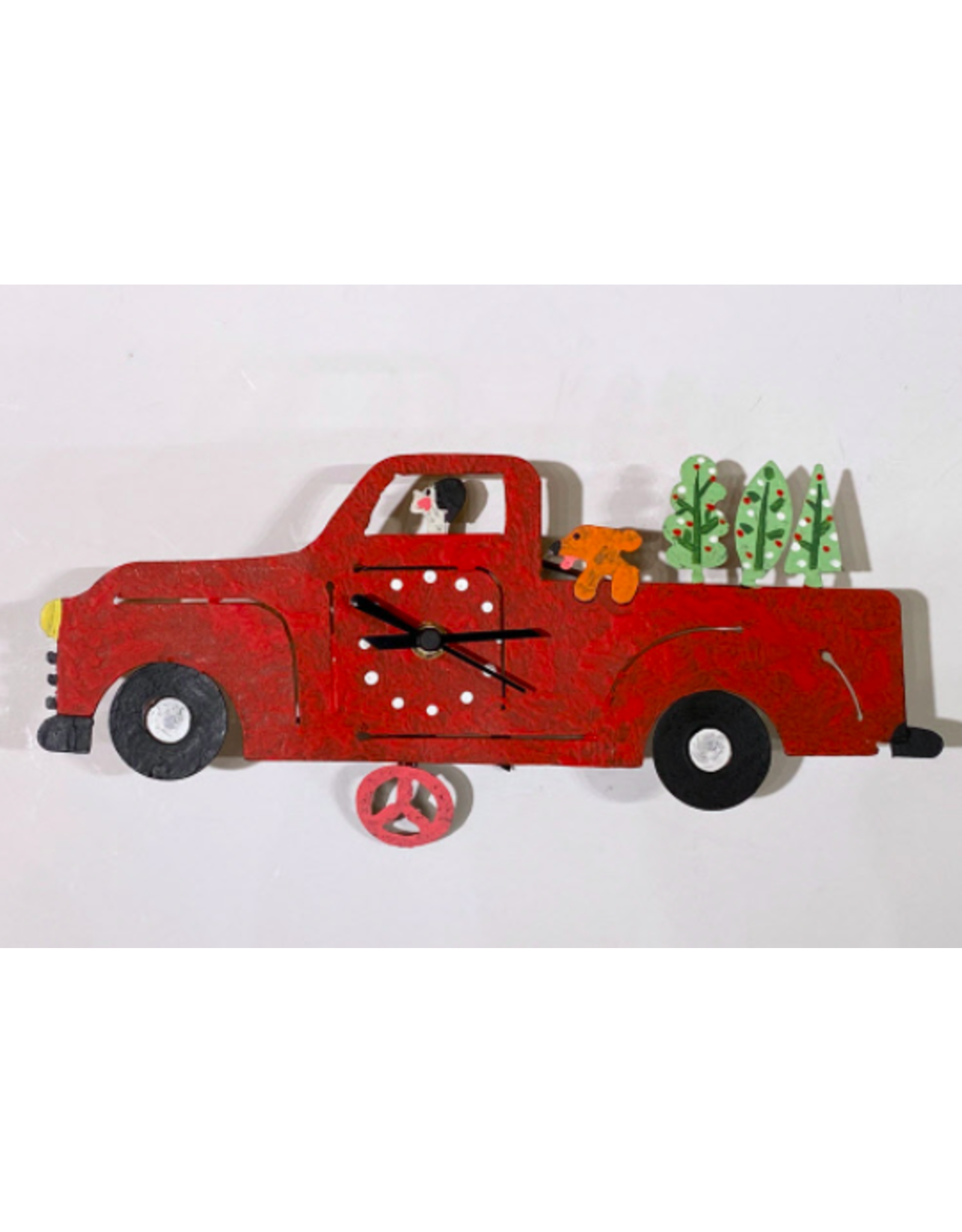 Trade roots Pick Up Truck Wall Clock, Red, Colombia