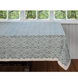 Trade roots Fog Block Print Table Cloth, 60" x 60", India Trade roots Fog Block Print Table Cloth, 60" x 60", India