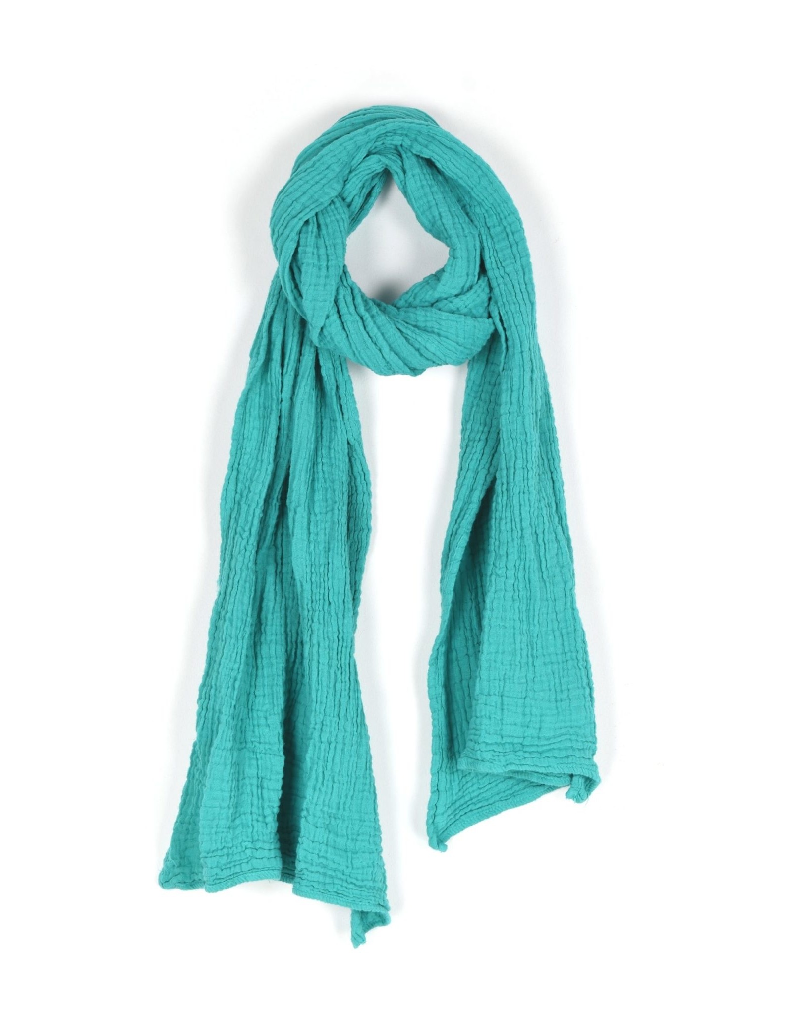 Trade roots Double Cotton Crinkle Scarf, Atlantis