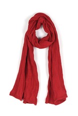 Double cotton Crinkle Scarf Rouge Red , 20x72