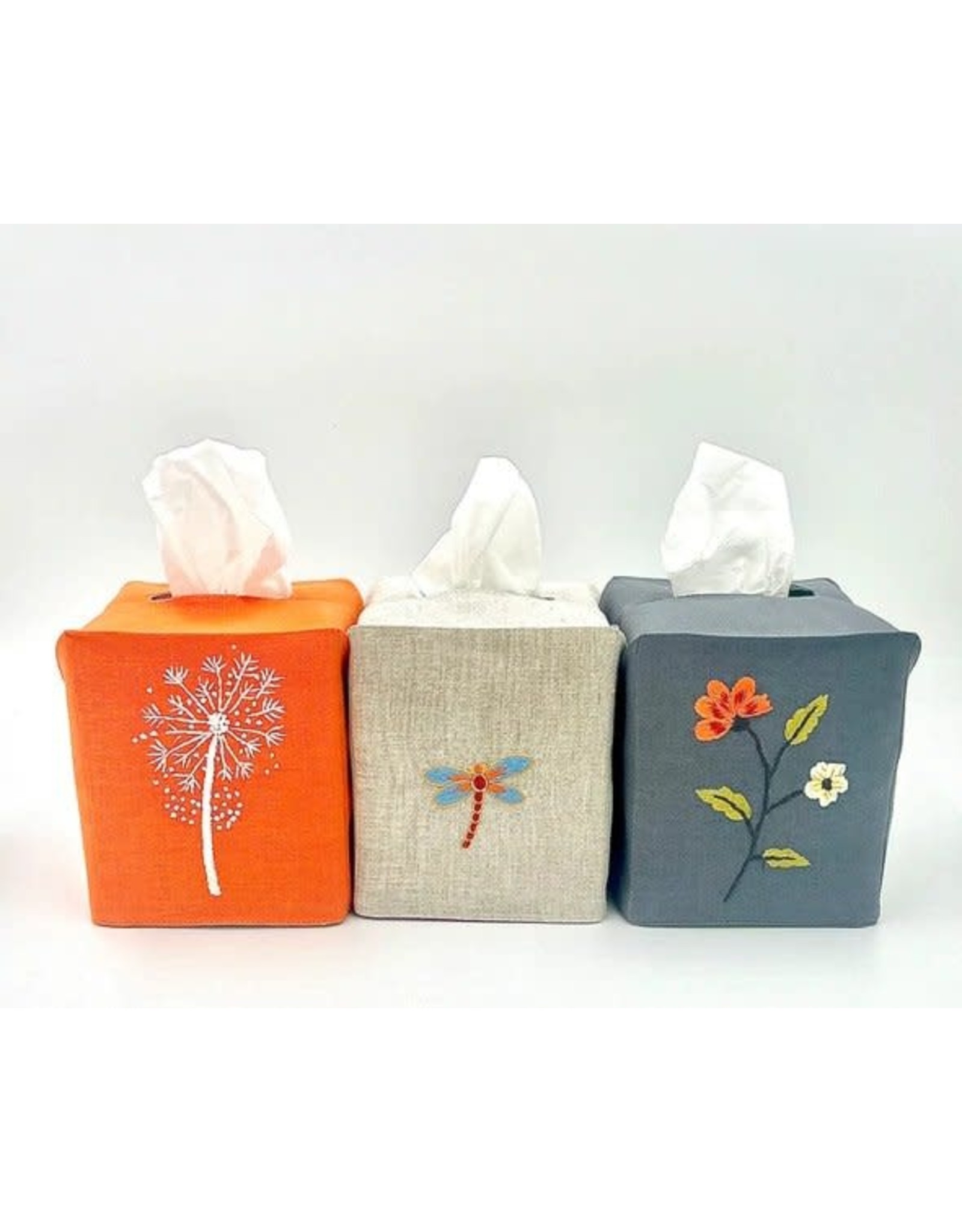 Trade roots Botanical Embroidered Tissue Box Cover, Vietnam