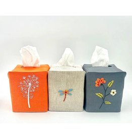 Trade roots Botanical Embroidered Tissue Box Cover, Vietnam Trade roots Botanical Embroidered Tissue Box Cover, Vietnam