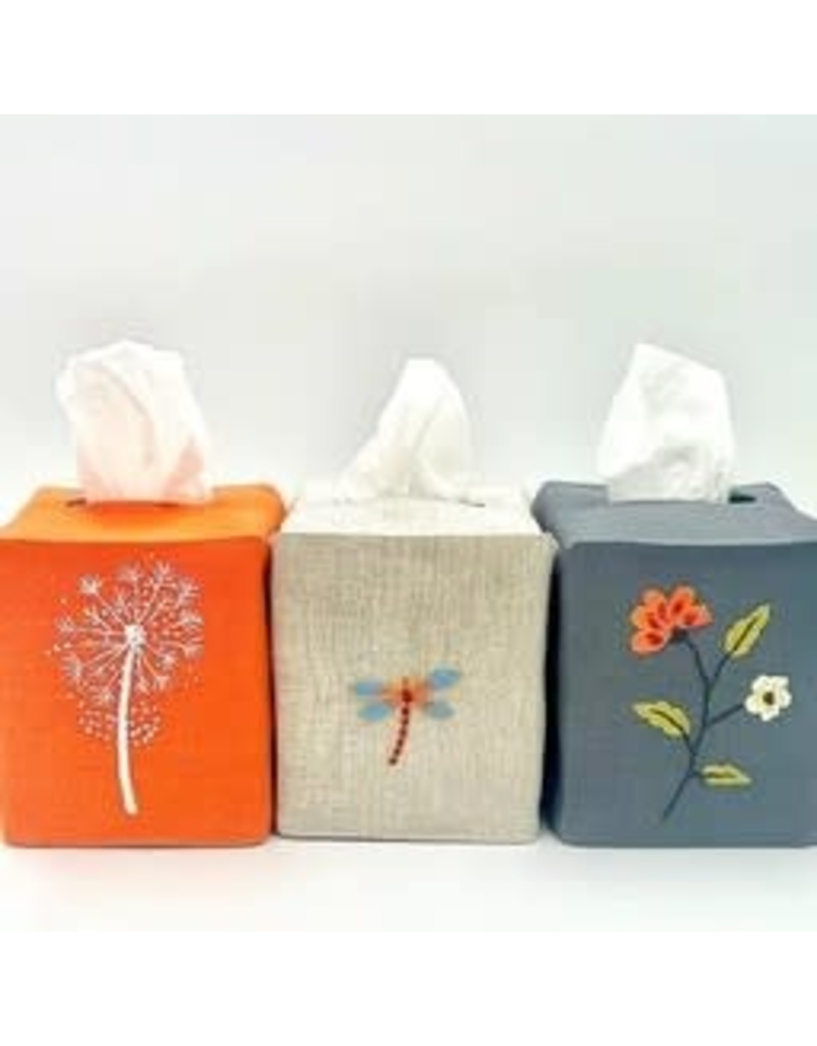 Botanical Embroidered Tissue Box Cover, Vietnam