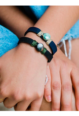 Trade roots Life Jade Leather Bracelet