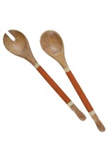 Trade roots Capiz & Durian Wood Salad Servers, Indonesia