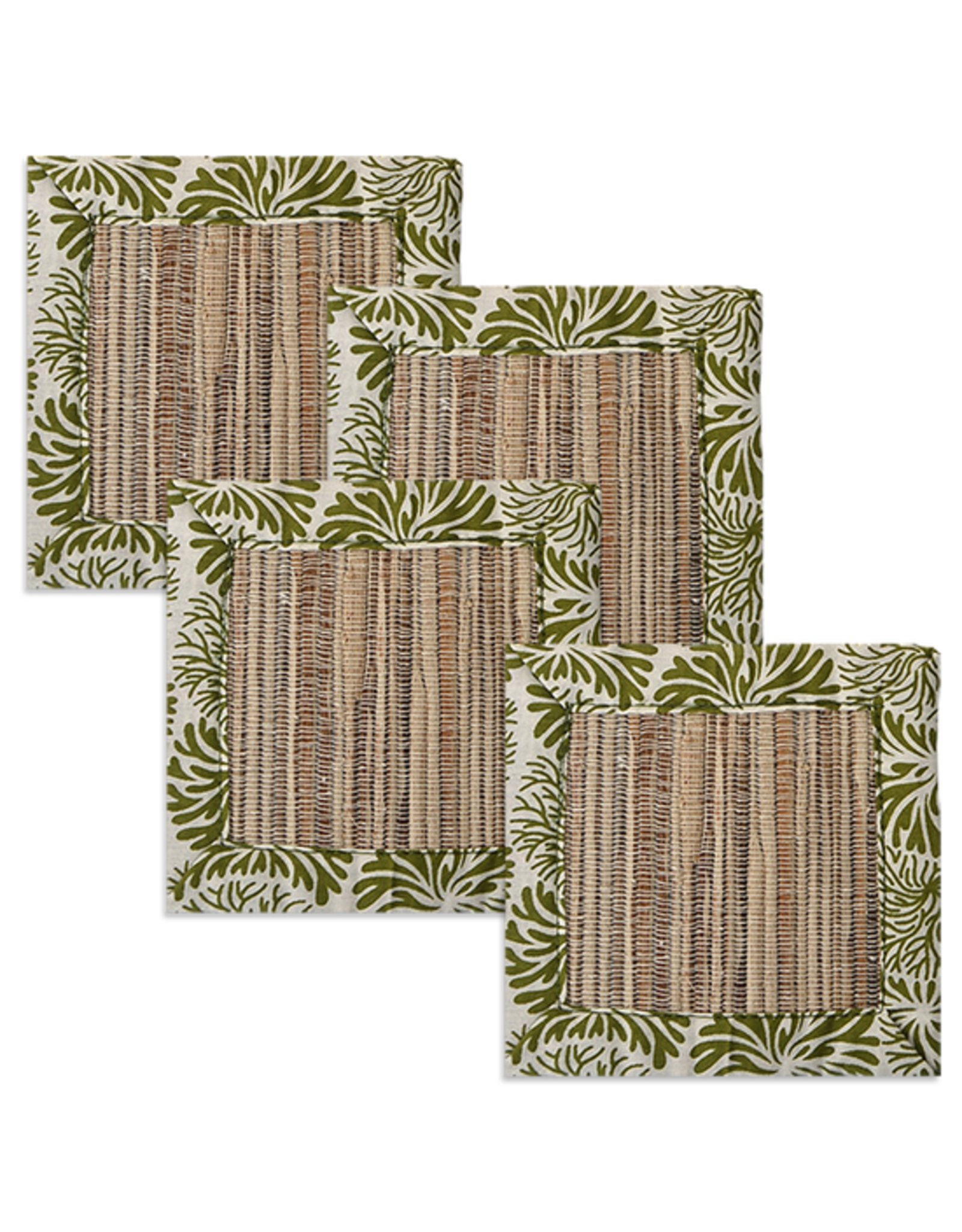 Trade roots Fabric Rimmed Hyacinth Coaster